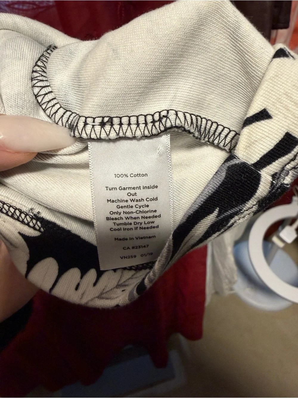 Talbots Black & Cream Tropical-Leaf Mini Dress